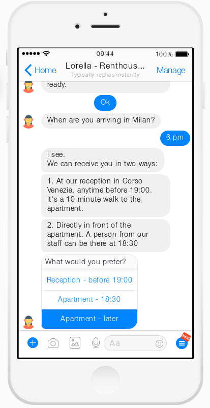 chatbot handling preliminary contact